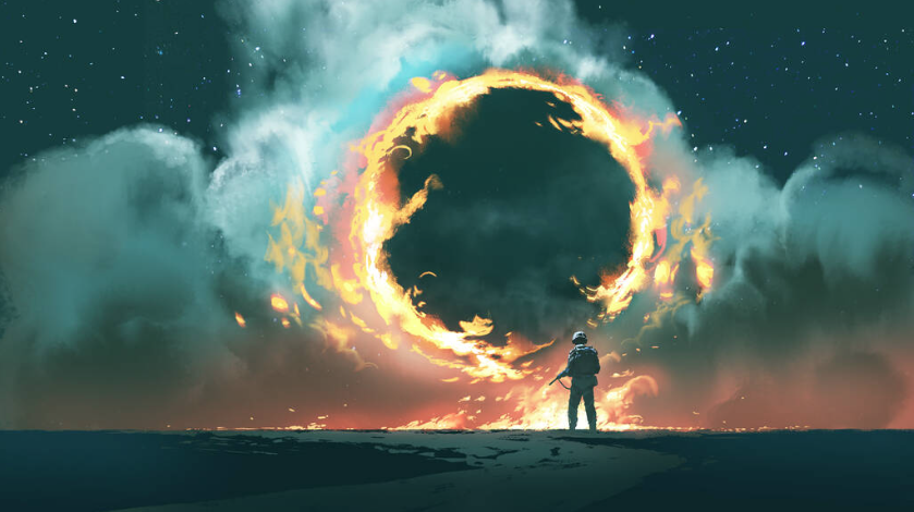 Packetic portfolio preview with glowing portal artwork